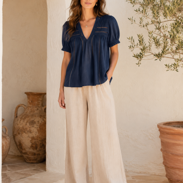 Top Mia en coton biologique Bleu Etikashion
