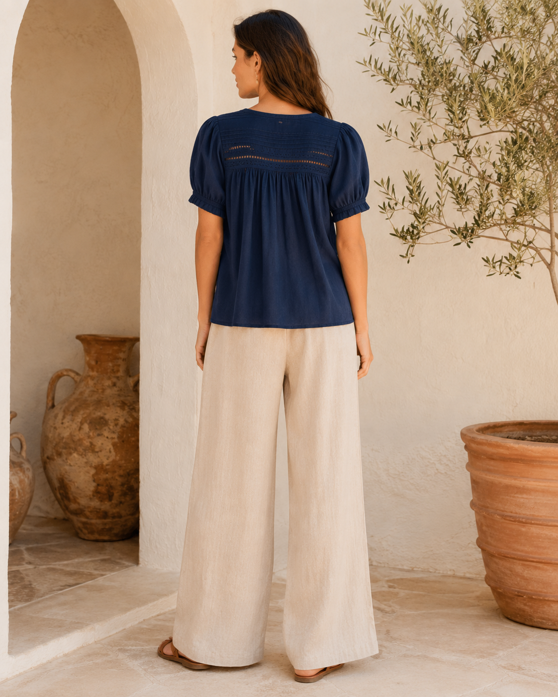 Top Mia en coton biologique Dos Bleu Etikashion