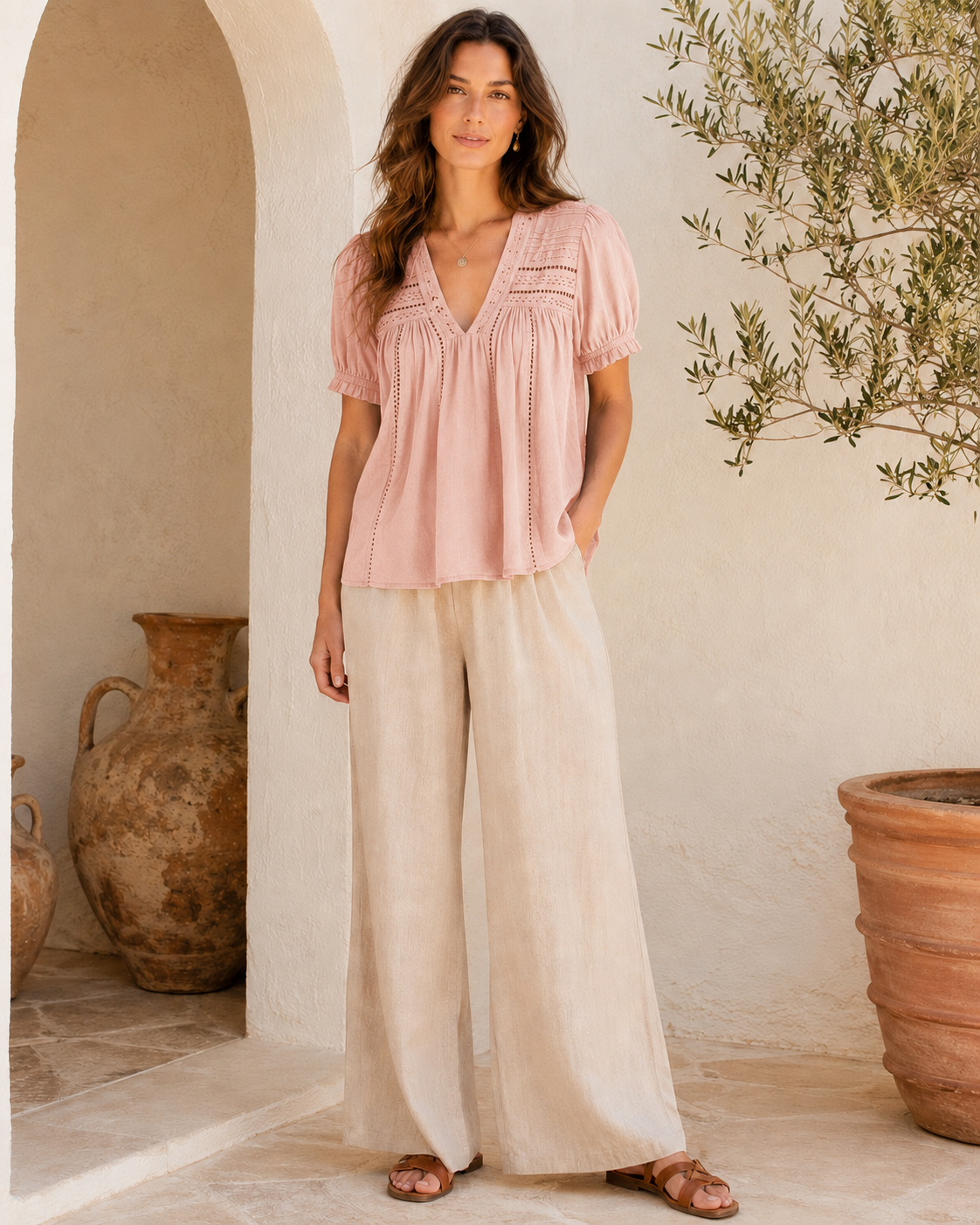 Top Mia en coton biologique Rose Etikashion
