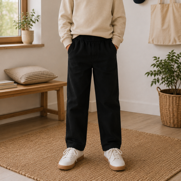 Garçon portant un pantalon noir