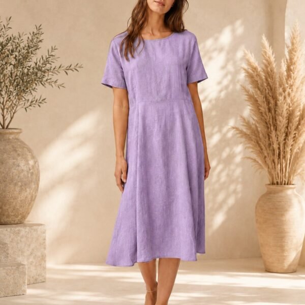 Robe Lila en lin Etikashion